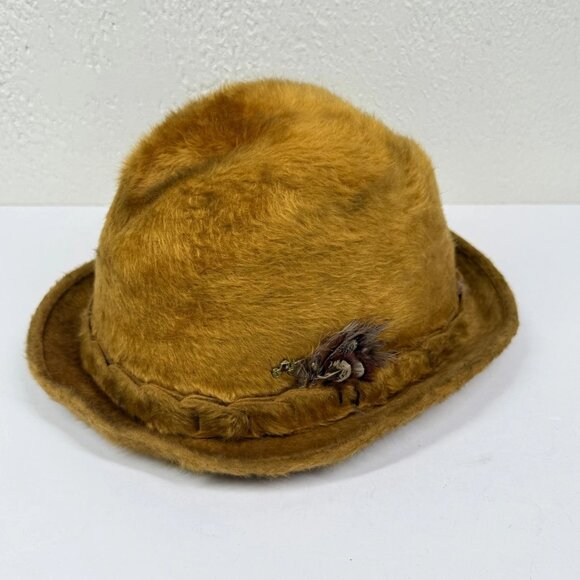 Vintage Golden Coach by Dobbs Fur Felt Fedora Camel Gold Size 7 1/8 - Picture 1 of 11